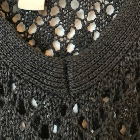 SUNDANCE Petite Small linen oversized open-knit sweater - Picture 3 of 6